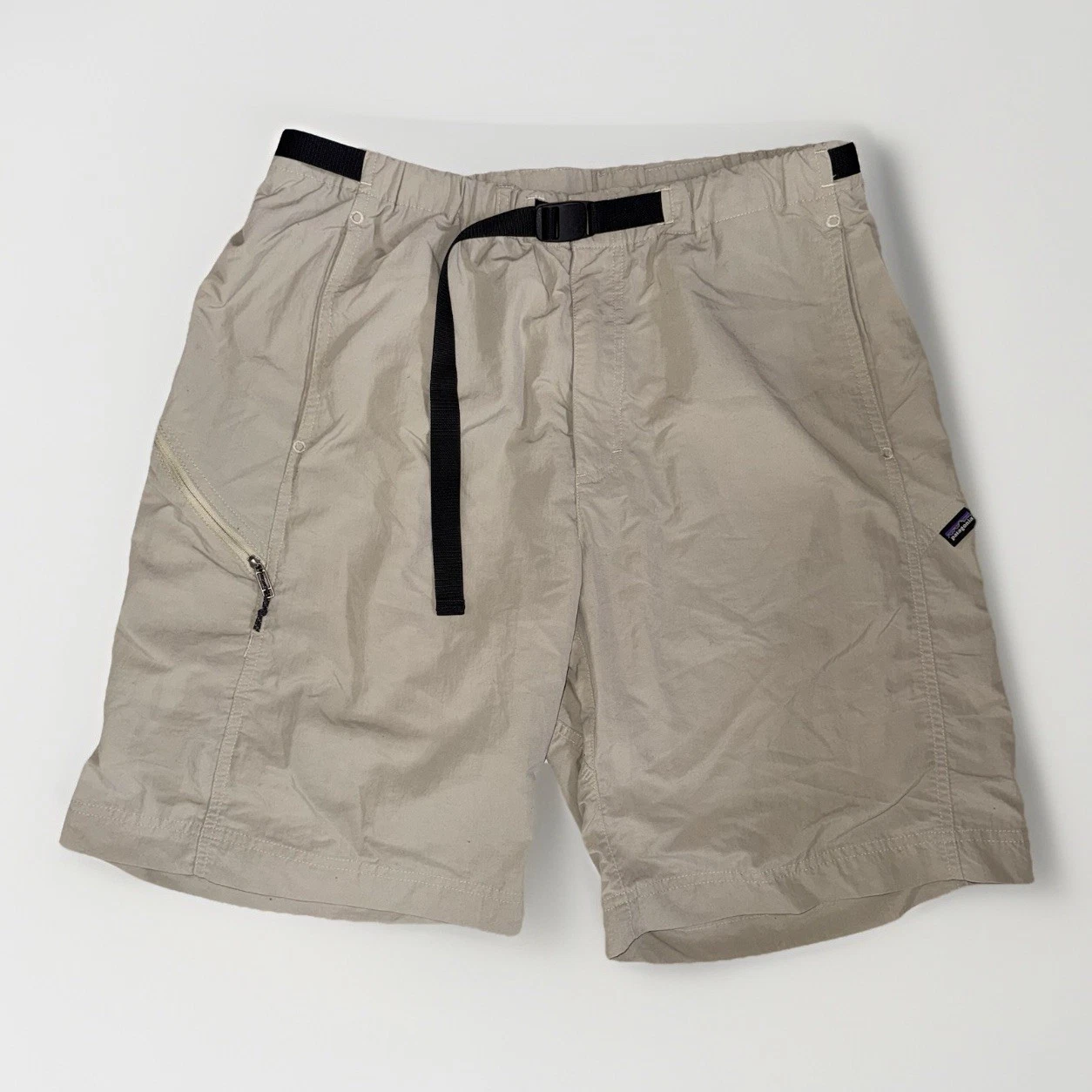 Patagonia Gi III Shorts Mens Large Beige Nylon Belted Hiking Gorpcore Outdoor