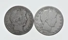 1892-1915 Lot 2 1904-O 1912 Barber 90% Half Dollars - Coin Collection *037
