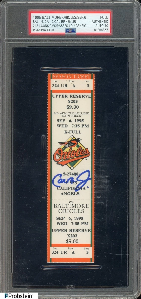 Cal Ripken, Jr. Vintage Sports Ticket Stubs for sale | eBay