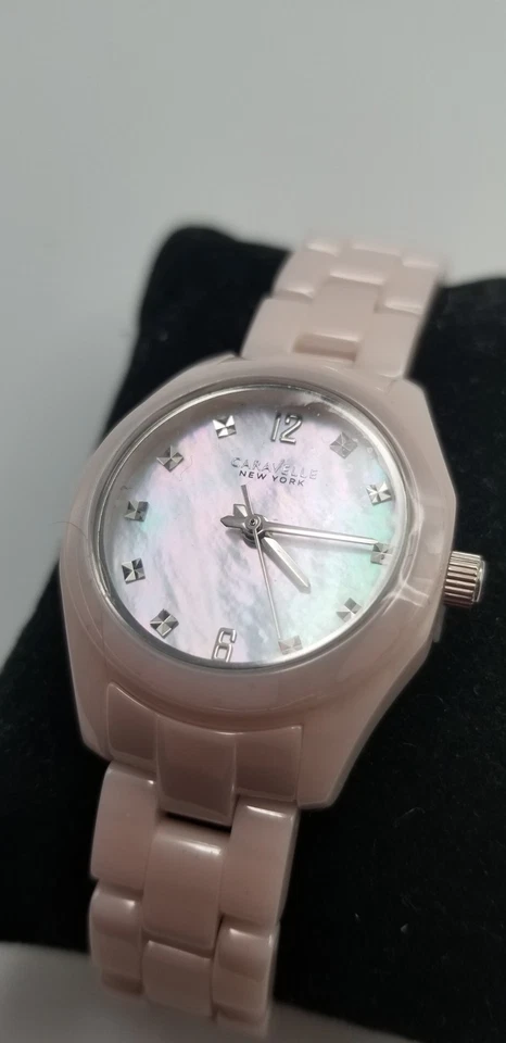 Caravelle (Bulova) - Nueva York - Cerámica rosa - Esfera madreperla - Totalmente nueva Foto 2 de 4