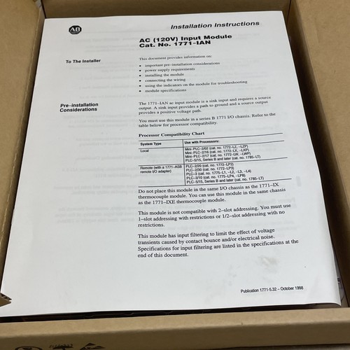 Allen-Bradley 1771-IAN Input Module 1771IAN AB US Free Tax - Picture 3 of 14