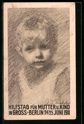 Artist postcard Berlin, aid day for mother and child 1911 1911 