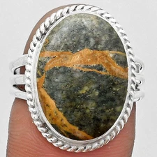 Moroccan Yellow Jacket Jasper 925 Sterling Silver Ring s.7.5 Jewelry R-1010