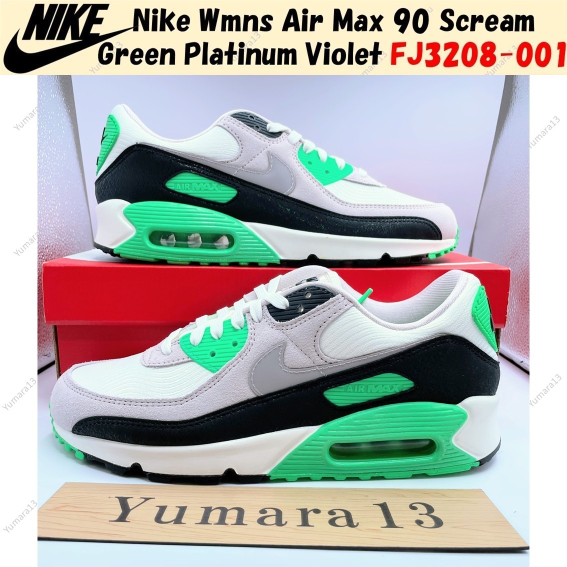 Nike Wmns Air Max 90 Scream Green Platinum Violet FJ3208-001