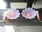 FOSTORIA HEIRLOOM PINK OPALESCENT FLORA CANDLE BOWL EPERGNES #2183/311 — photo 5