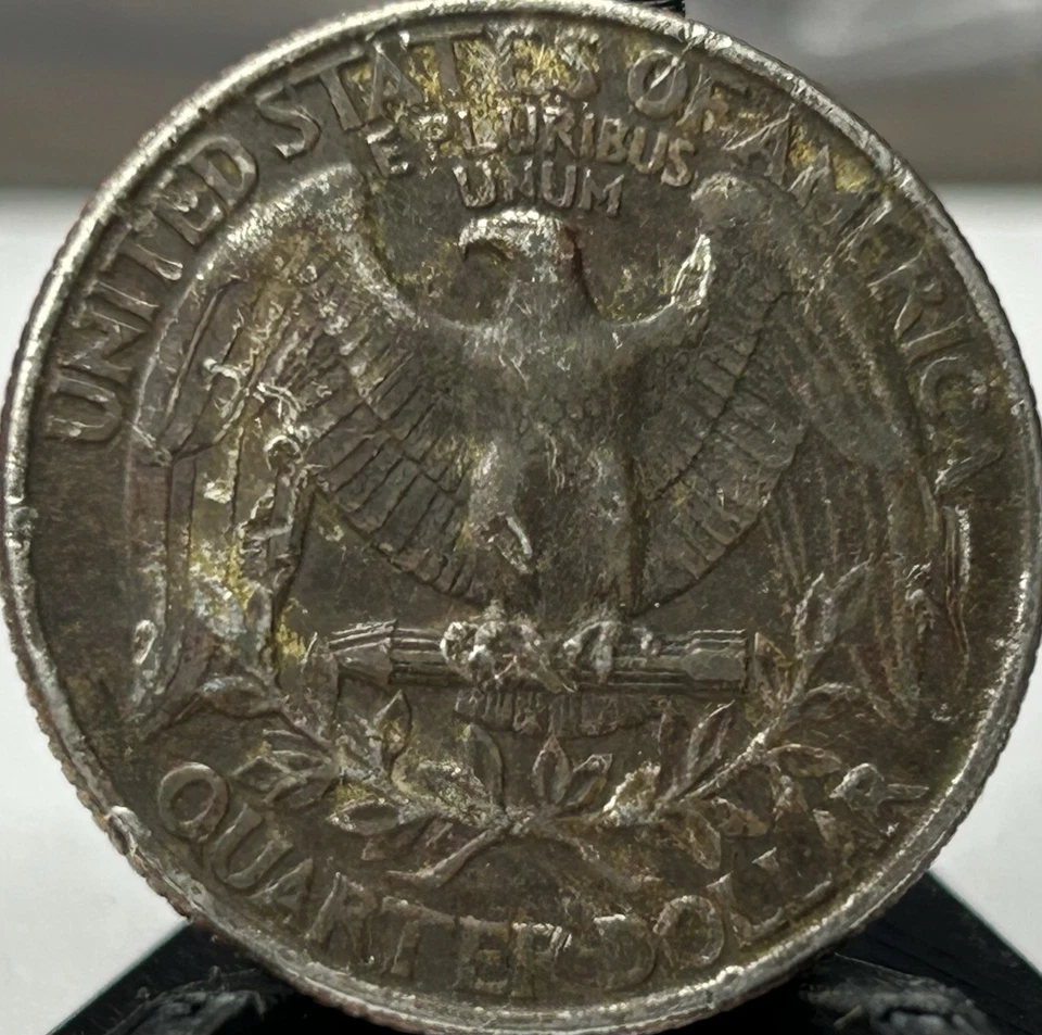 1996 D US quarter Mint error Spitting Eagle/die Chip/missing Clad Layer - Image 2 of 4