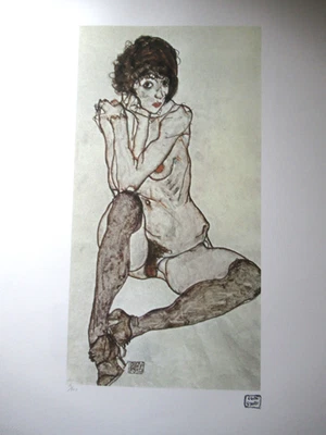 EGON SCHIELE: Schöne Lithographie limitiert auf 200 / 50x35cm, signiert - Bild 1 von 4