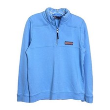 Vineyard Vines Boy's Sz L Pullover Zip-Up Sweatshirt Blue Cotton Classic WarmUp