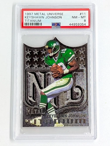 1997 Metal Universe Titanium #11 Keyshawn Johnson PSA 8  New York Jets