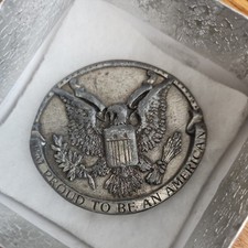 I'm Proud to be An American Eagle Seal Commemorative 1981 Bergamot Belt Buckle