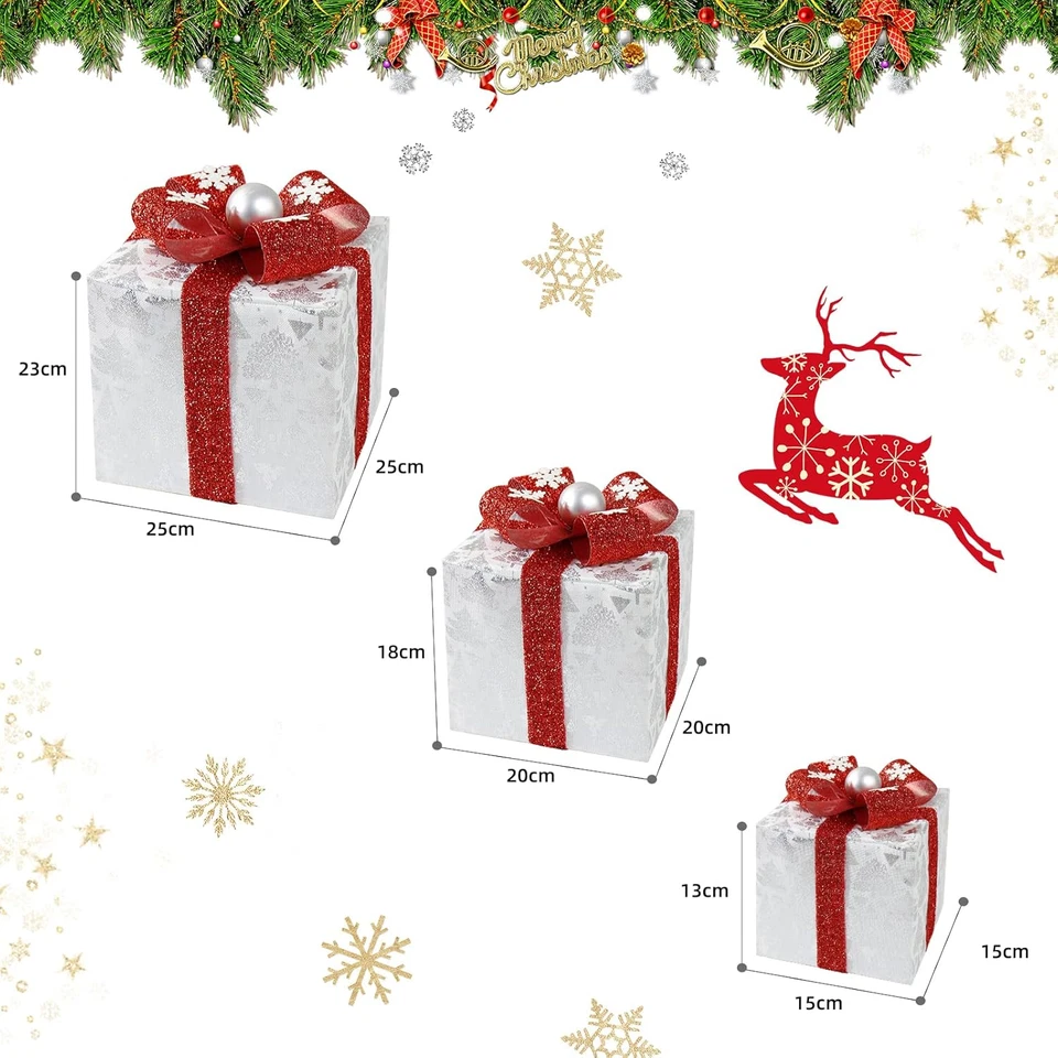 Led Addobbi Natalizi 3Pcs, Versione a Corrente, Decorazioni Natale per La Casa,  - Immagine 2 di 4