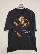 Vintage Neil Diamond Shirt Mens XL Black World Tour 1999 2000 Concert Rose 90s