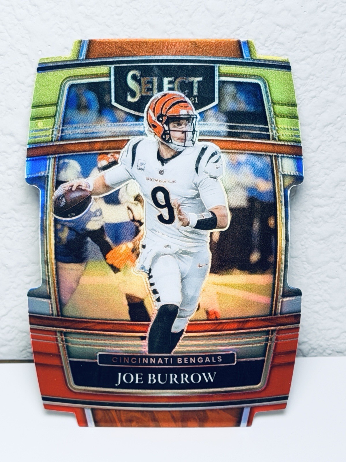 Joe Burrow Red and Yellow Prizm Die Cut 2021 Panini Select #9