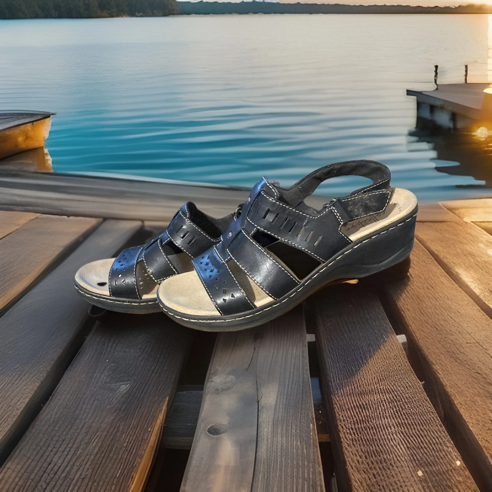 Sandali Clarks Collection Unlimited Comfort 8 neri con cinturino