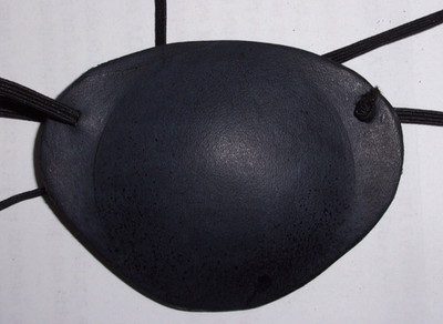 BLACK LEATHER Eye Patch, Replaceable Elastic, Hand Made --WORLD'S BEST EYE PATCH