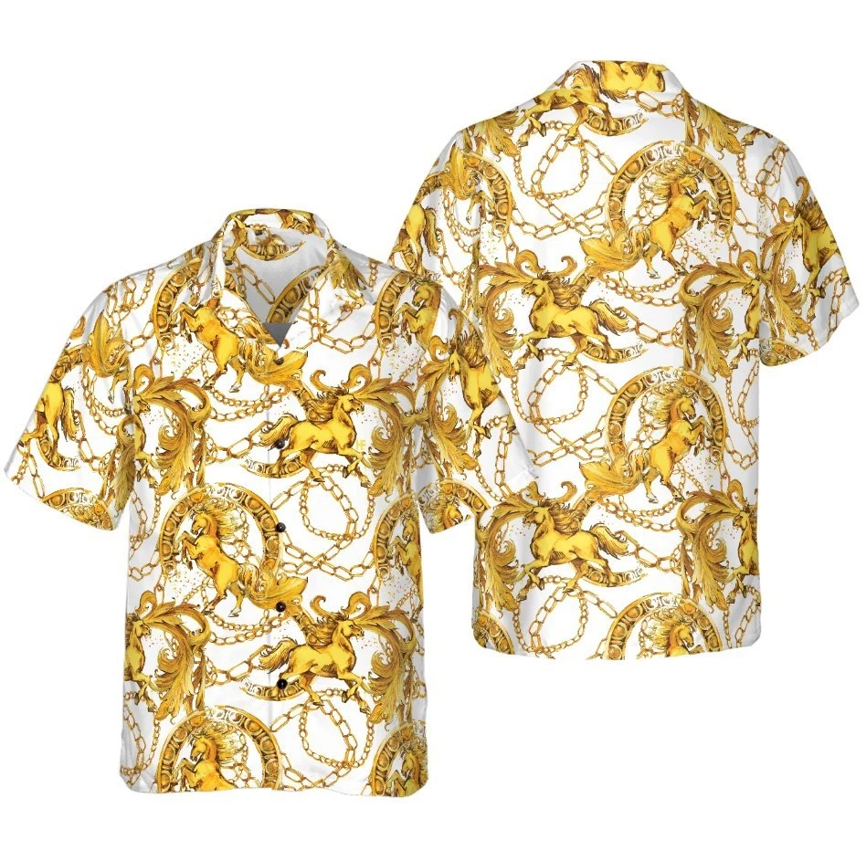 Luxury Golden Horses Hawaiian Shirt