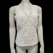 Vtg Y2K Stretchy Lace Tank Top Cami Sz M Fairy Dainty Romantic Coquette Pursuits