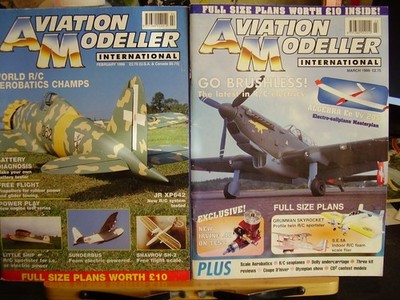 2 X AMI AVIATION MODELLER INT MAGS AEROMODELLER MODEL AIRCRAFT 1998 1999 & PLANS