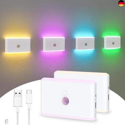 Justup Nachtlicht mit Bewegungsmelder, 7 Farben Wiederaufladbares LED