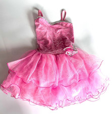 Pink Ballerina Tutu Princess Dress One Piece Leotard Dance Outfit Child 5-6