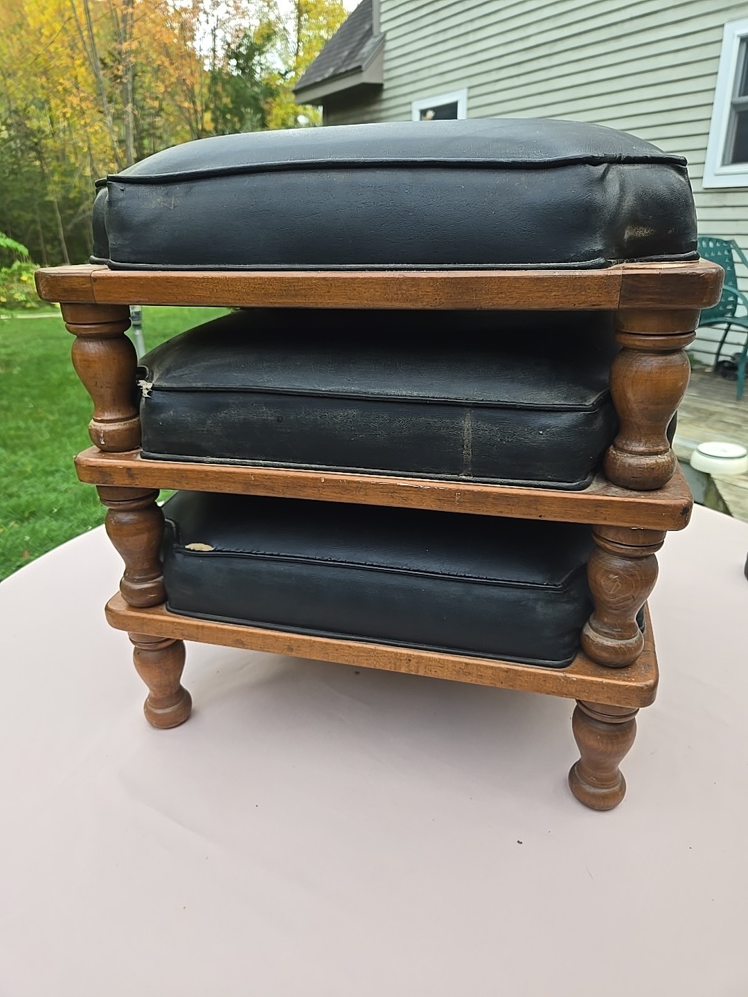 Vintage Ethan Allen Three Stackable Footrest
