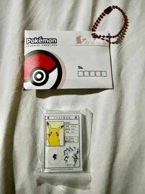 Pokémon Pikachu Acrylic Magnet Keychain Korea Lotte Mart Limited with Document