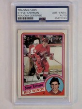 1984 Topps Steve Yzerman Signed Autographed Auto Rookie Card RC PSA Authentic. rookie card picture