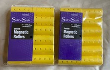 NIP Lot of 2 Soft 'n Style Yellow Smooth Magnetic Hair Rollers - 12-3/4" Each