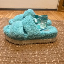 UGG OH FLUFFITA TIDE POOL SHEARLING PLATFORM SANDAL Size 10