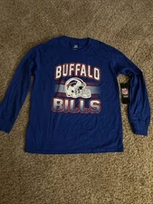 Buffalo Bills NFL Team Athletics Youth (L) Long Sleeve Shirt Blue NWT