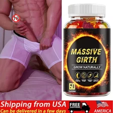 #1 BEST-MALE ENLARGER THICKER LONGER BIGGER 4" GROWTH ENLARGEMENT 60-300 GUMMIES