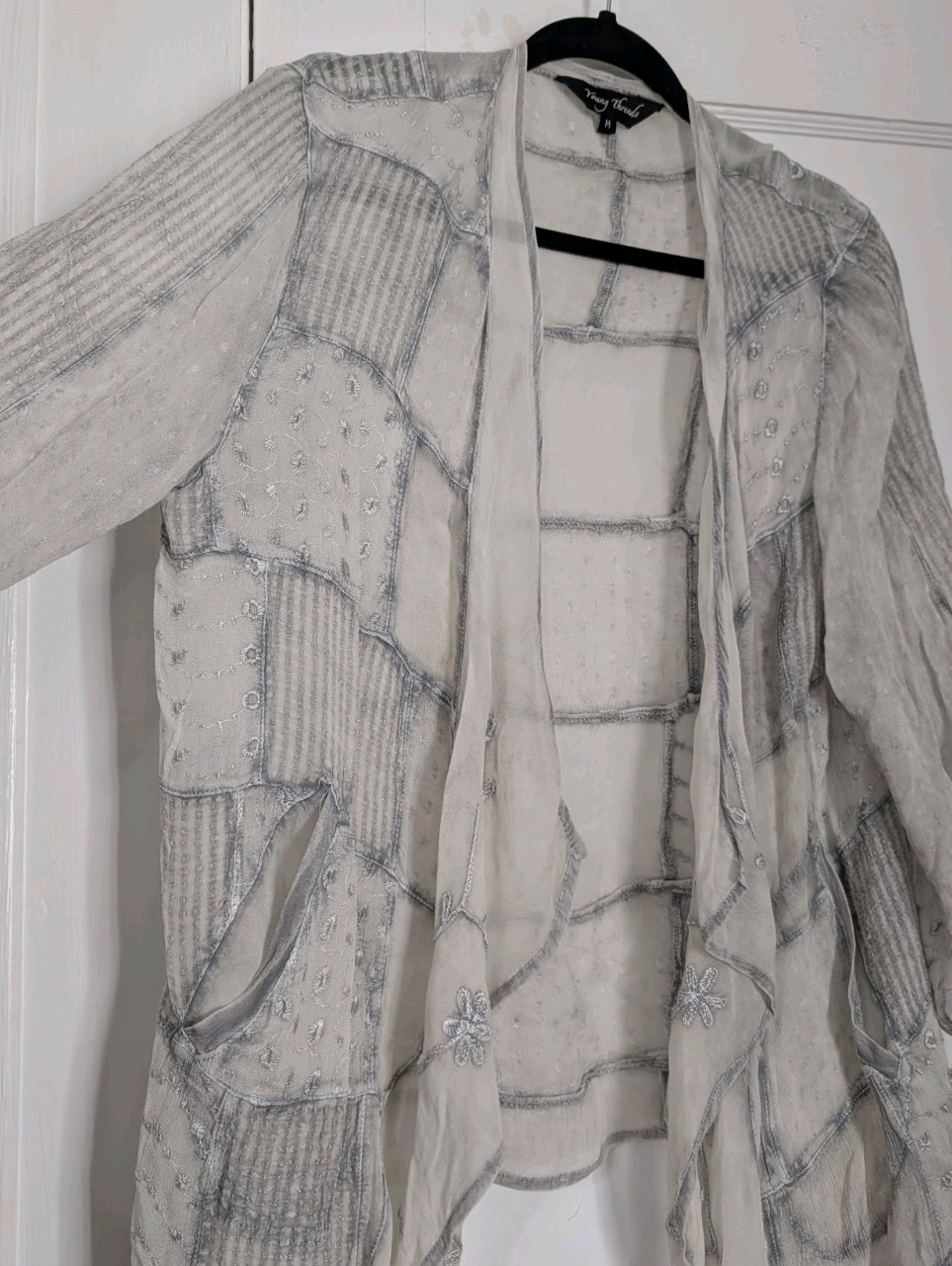 Young Threads Sheer Patchwork Embroidered Waterfa… - image 2