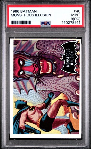 1966 Topps Batman Black Bat #48 Monstrous Illusion — PSA 9 (OC)