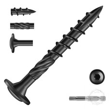 14 x 2 Inch Lag Screws 57Pcs 1lb. Structural Wood Screw, Black, Carbon Steel,