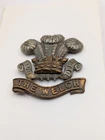 WW1 / WW2 The WELCH Regiment Cap Badge Metal & Brass British Army Military