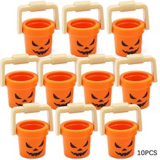 Halloween Pumpkin Bucket DIY Building Block Set Ghostface Print Assembles Toys