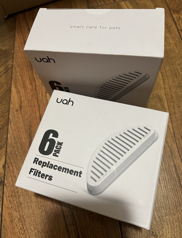 uah 6 Pack Replacement Filters for Cat & Dog Smart Care Pets, White Plastic
