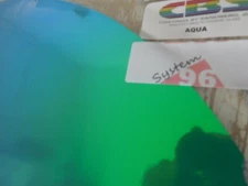 Dichroic Glass:CBS 96 COE - Aqua on Flat Thin Black- 3"Sq