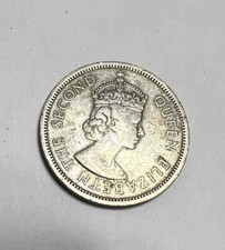 Hong Kong 1960 One Dollar Coin – Queen Elizabeth II $1 Circulated Vintage