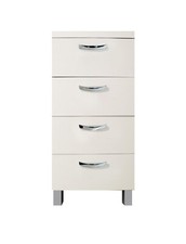 Mobile base cucina 40 cm con 4 cassetti, Bianco o Legno - MabelOnline