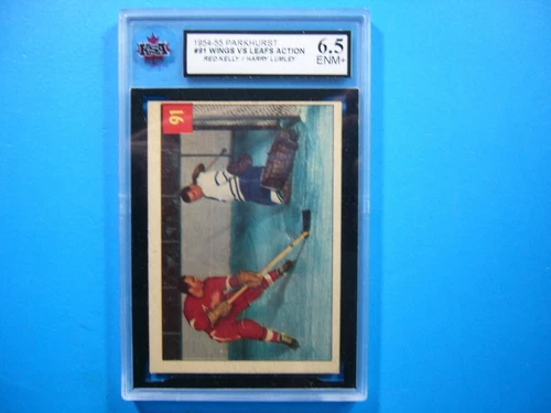 1954/55 PARKHURST HOCKEY CARD #91 RED KELLY HARRY LUMLEY IA KSA 6.5 EXNM+ PARKIE