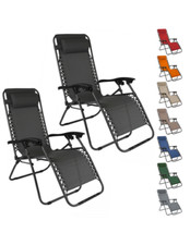 Set 2 chaises pliantes Gravità Zero avec dossier inclinable poltrona textilène