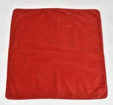 Pottery Barn Red Velvet Pillow Cover Euro Sham 26x26 Natural Cotton Linen Back