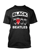Sneaker Black Beatles Tee Shirt  Big and Tall Hip Hop Music Men Graphic T Shirt