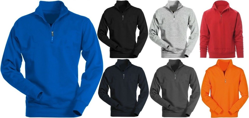 Taglie Forti Uomo Felpa Maglia Cotone Mezza Zip Over Size Fino 7XL No Maxfort