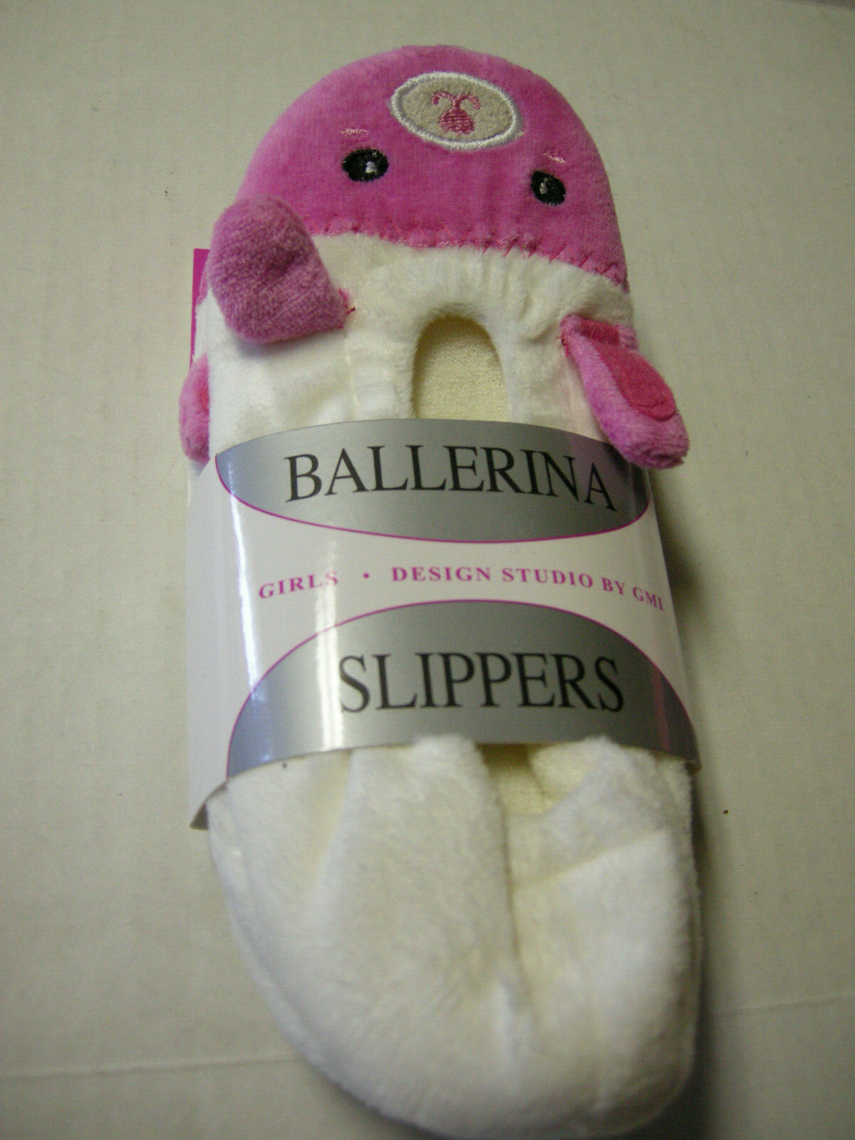 PANTOFOLA D’ORO Pantofole stile ballerina taglia large (scarpe per bambini taglia 5 5 6) rosa e bianco