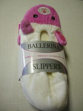 Slippers, Ballerina Style, Size Large Toddlers Shoe Size 5.5-6 , Pink  White