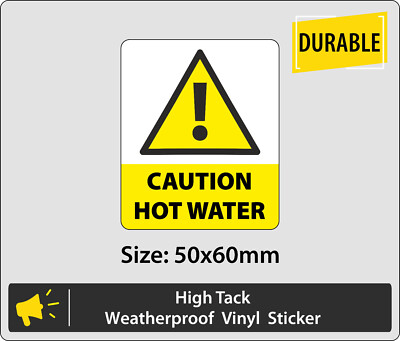 Vorsicht Heißwasser 60x50mm Vinyl Aufkleber hohe Klebrigkeit kratzfest verblasst nicht