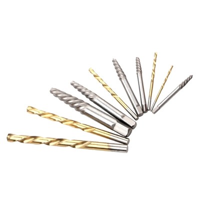 10Pcs Screw Extractor Metal Drill Bit Set Damaged Screws Remover Extractor
