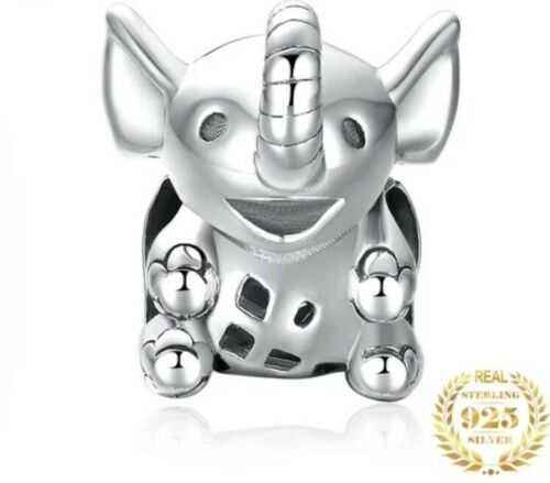 Pendentif Charms Charm Beads Elephant 925 Argent Sterne C11 - Photo 1/4